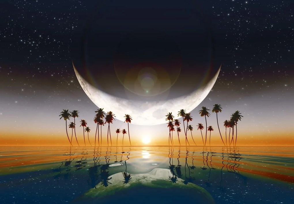Fototapet - Luna deasupra apei (147x102 cm)