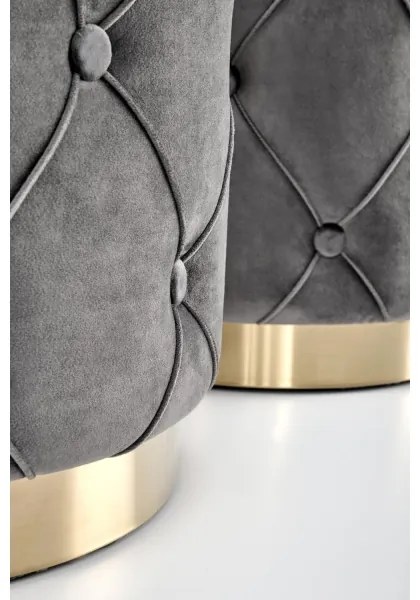 SET 2x taburet POLLY d. 40/44 cm gri/auriu