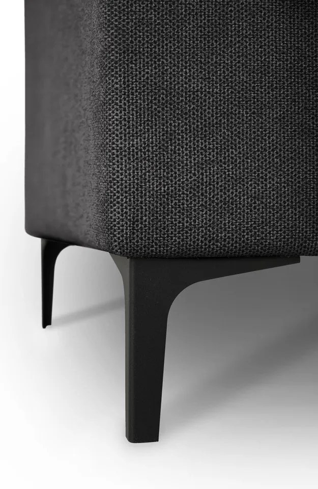 Colțar gri antracit cu tapițerie din chenille (cu colț pe partea dreaptă/în formă de ”L”) Fabian – Scandic