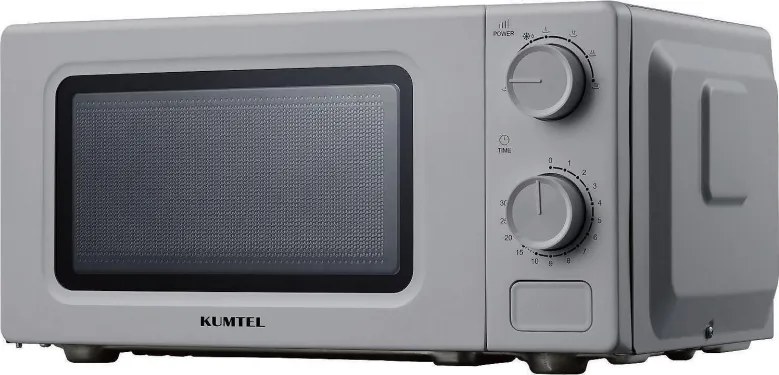 Cuptor cu microunde Kumtel HM-21, 600 W, 17 l, 6 trepte, Timer, Functie de decongelare, Gri