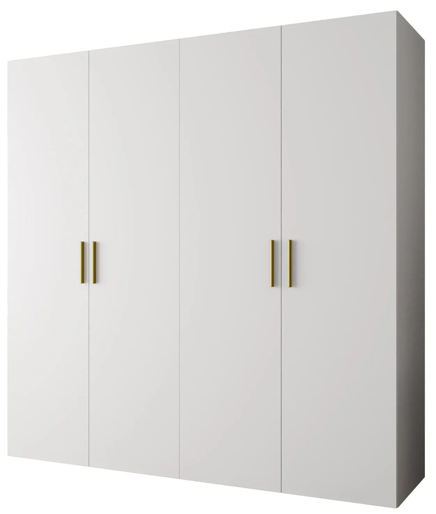 Dulap de haine 200 cm Borry 1 (alb + Auriu). 1125771