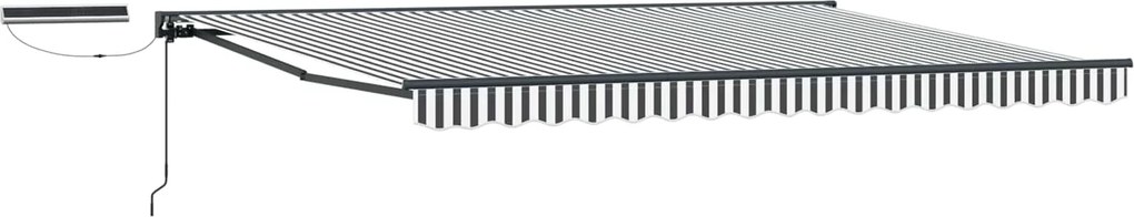 vidaXL Cort electric retractabil Antracit și Alb 4,5 × 3 m