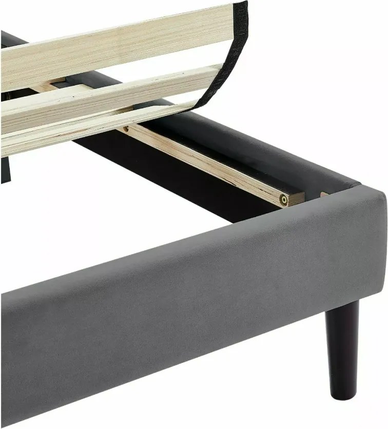 Pat tapițat SAVANA VELVET 90x200 cm gri