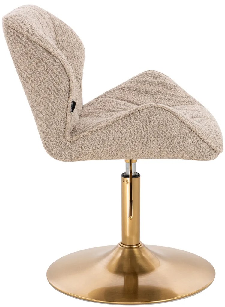 HR111N Scaun Latte Boucle cu Bază Aurie
