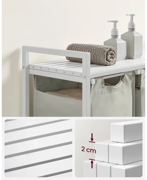 Coș pentru rufe REX, alb