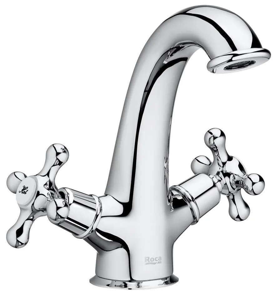 Baterie de lavoar + ventil cu preaplin Roca A5A3A4BC00 CARMEN 17,8 cm crom