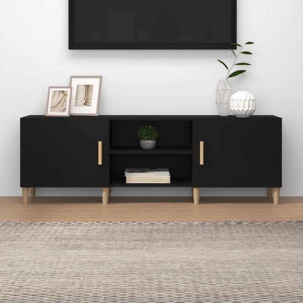 812619 vidaXL Comodă TV, negru, 150x30x50 cm, lemn compozit