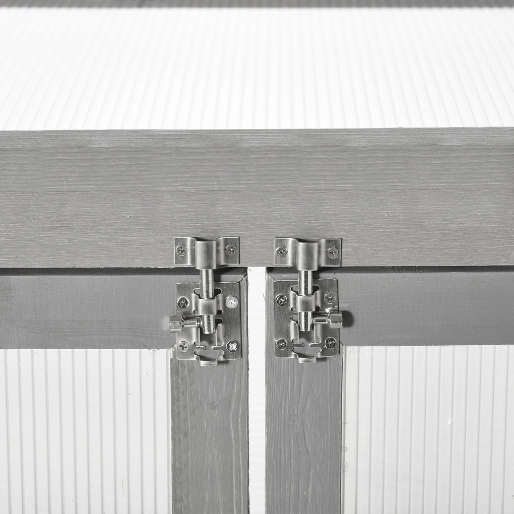 Outsunny Seră, Frigider, transparent, potrivită pentru exterior, lemn+policarbonat, 58 x 44 x 78cm | Aosom Romania