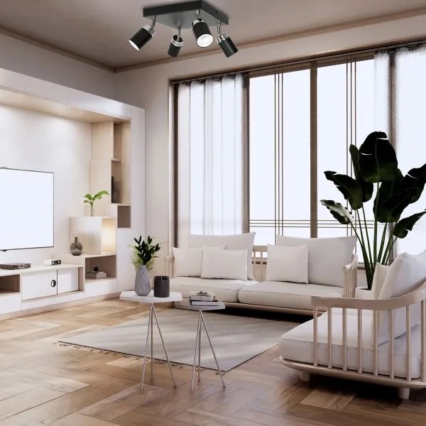 Spot RENO 4xGU10/60W/230V negru/crom