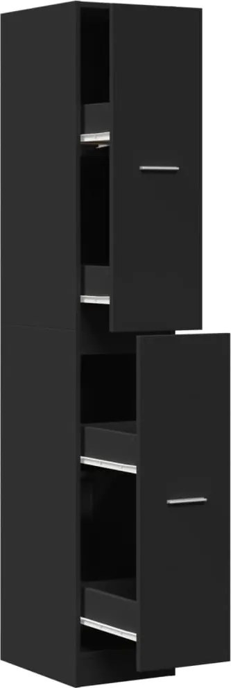 vidaXL Dulap de farmacie, negru, 30x41x174,5 cm, lemn prelucrat
