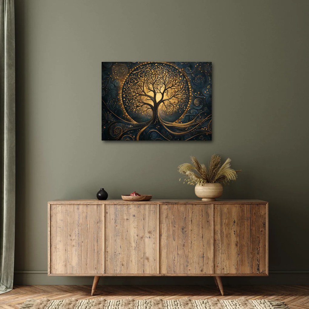 Tablou – Arbore cu aură aurie (70x50 cm)