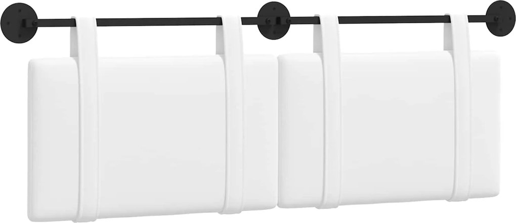 vidaXL Cap de pat suspendat Pe perete Alb 130 x 55 x 5 cm țesătură