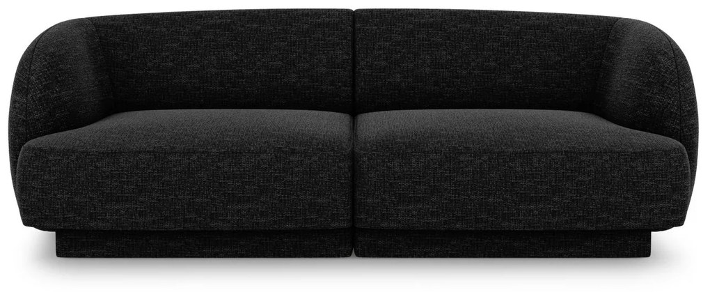 Canapea modulara Miley cu 2 locuri si tapiterie din tesatura structurala, negru