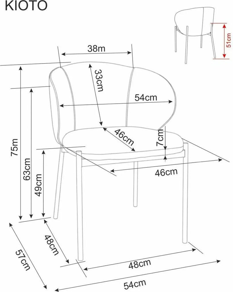 Scaun de masa KIOTO, nuc/bej