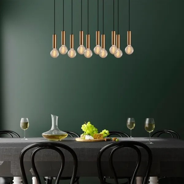 Candelabru TEMPO pe cablu, 10 x E27, 40 W, 230 V, auriu