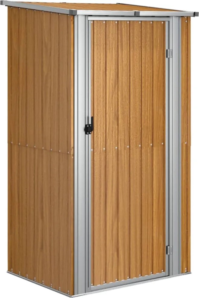 vidaXL Șopron de grădină, maro, 118,5x97x209,5 cm, oțel galvanizat