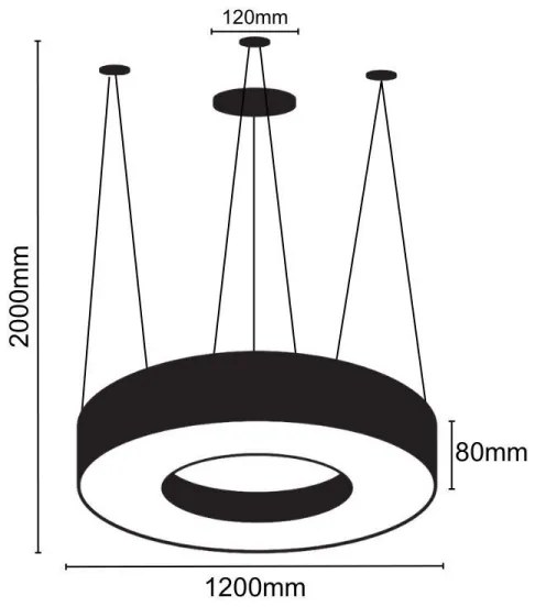 Lustră LED pe cablu LED/60W/230V 4000K d. 120 cm negru