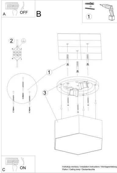 Plafonieră SUNDE 2xE27/60W/230V 11,5 cm neagră Sollux SL.1059