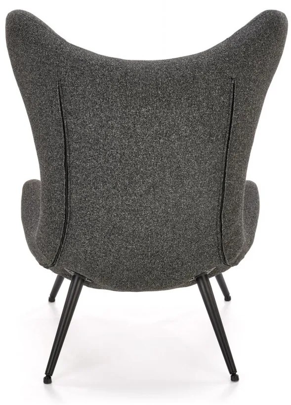 Fotoliu Atlantis antracit/negru H106 cm