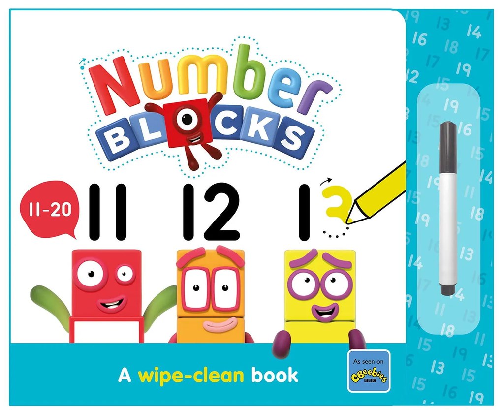 CARTICICA SCRIU SI STERG -  NUMBERBLOCKS 11-20 - NUMBERBLOCKS (9781802630244)