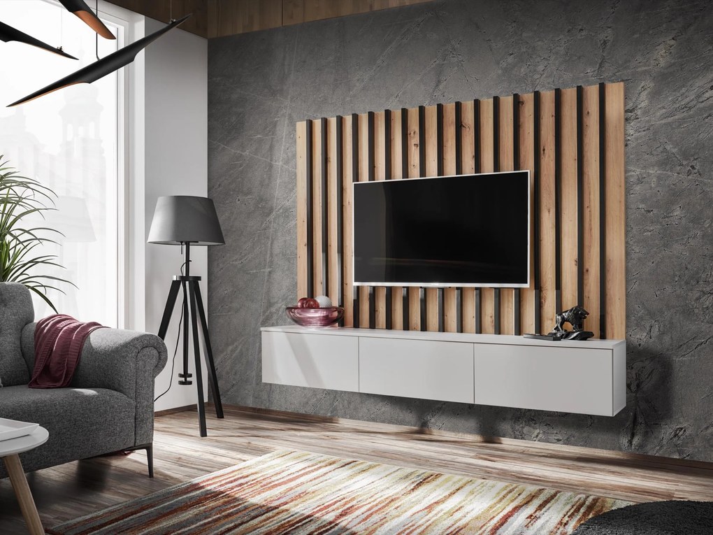 Mobilier living Vertic (stejar artisan + perla gray). 1097589