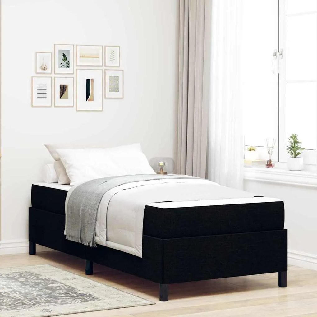 vidaXL Pat cu arcuri Negru, Negru 80 x 200 cm