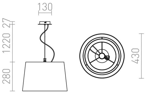 Lustră pe cablu ESPLANADE 1xE27/42W/230V RED-Design Rendl-R12483