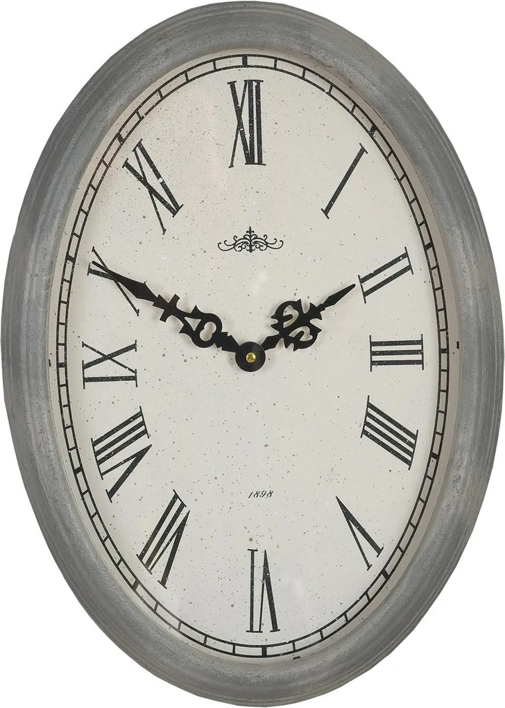 Ceas perete lemn gri 30 cm x 42 cm