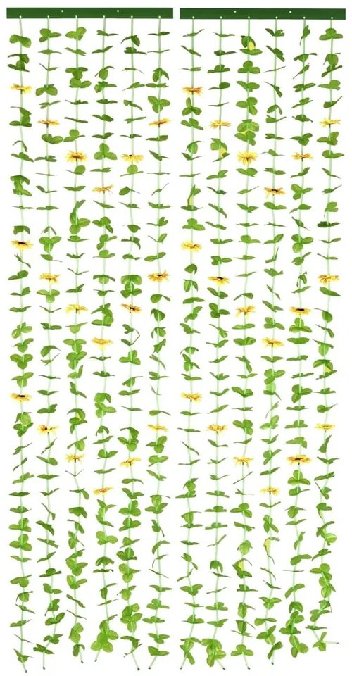 Draperie galbenă-verde 90x190 cm cu prindere la ușă Sunflowers – Maximex