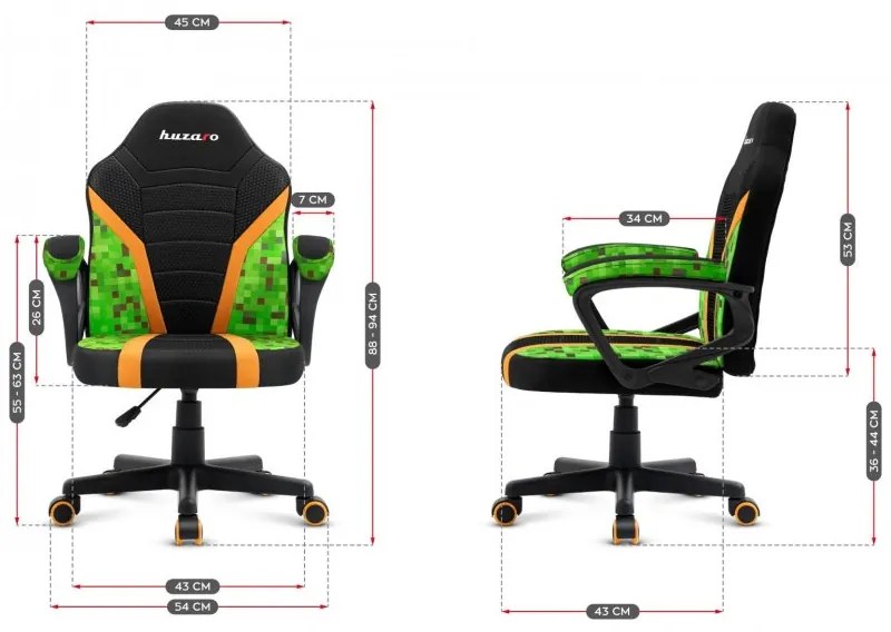 Scaun gaming confortabil pentru copii MINECRAFT