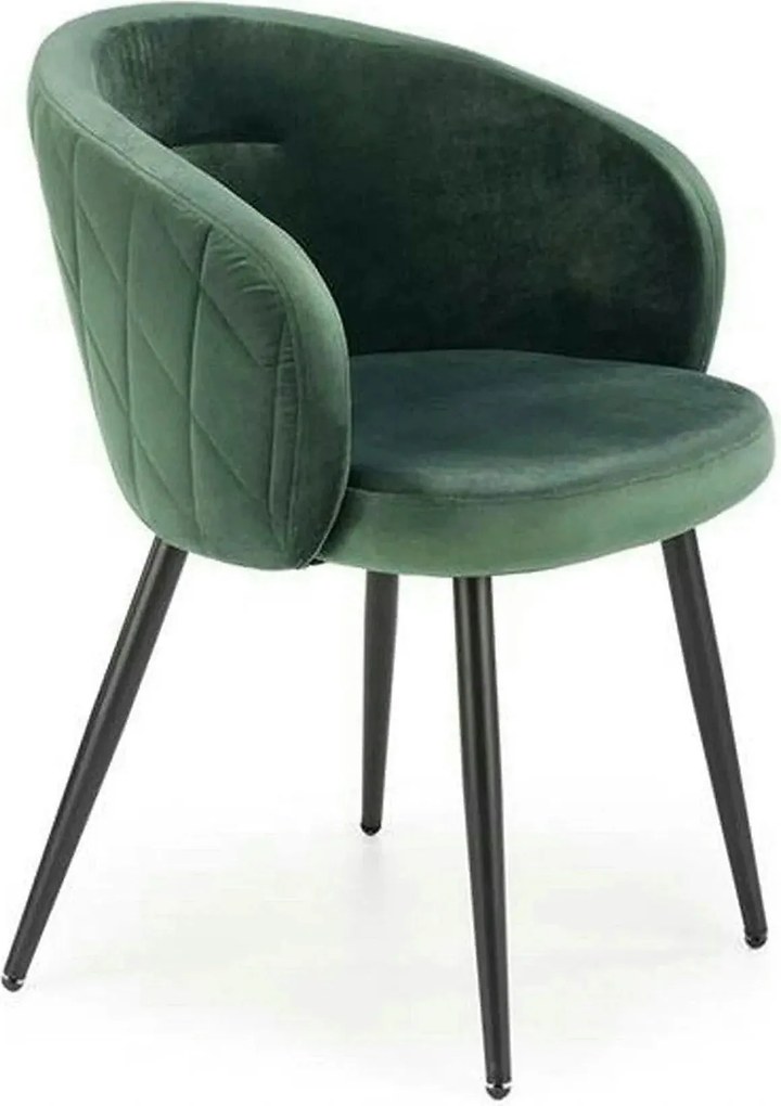 Scaun K430, verde/negru, stofa catifelata/metal, 61x54x77 cm