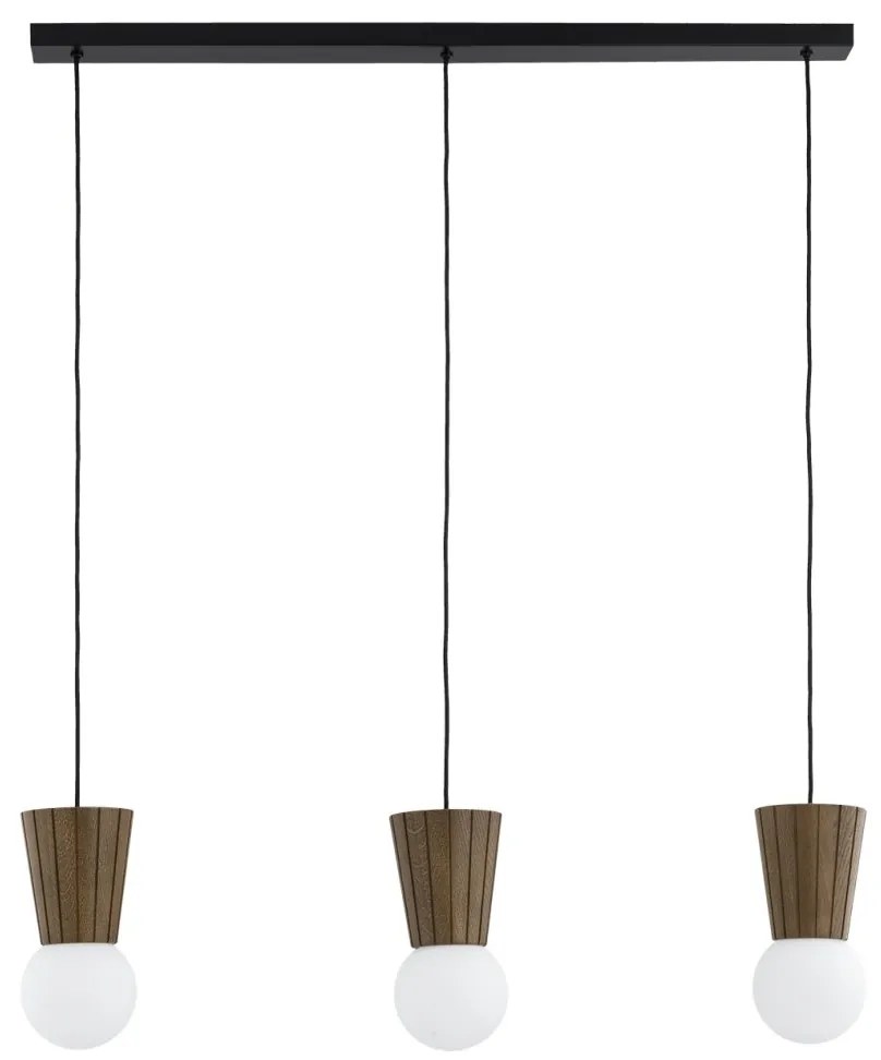 Lustra cu 3 pendule lemn stil scandinav VOLANTE 6358