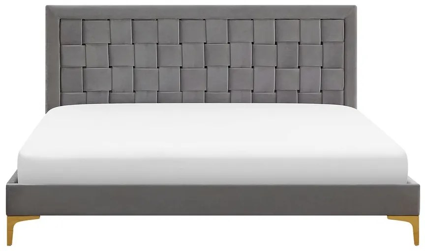 Pat matrimonial 180 cm LIMO (polyester) (gri) (cu somieră). Promo -38%. 1022691