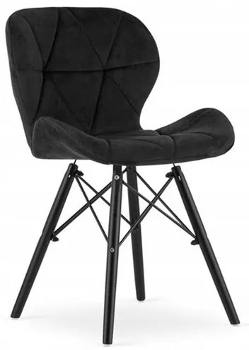 Scaun stil scandinav, Artool, Lago Velvet, catifea, lemn, negru, 47x36x73.5 cm