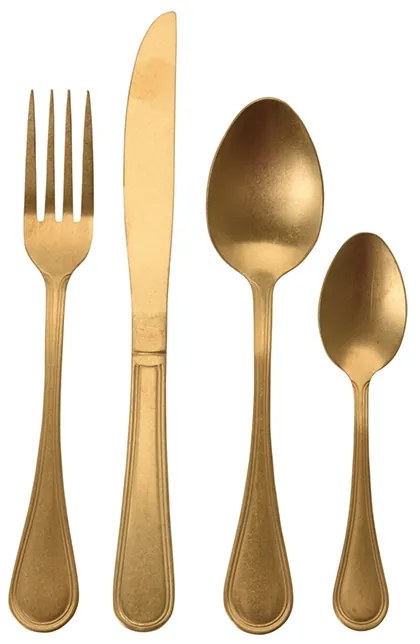 Set 16 tacamuri Antique Gold, auriu mat