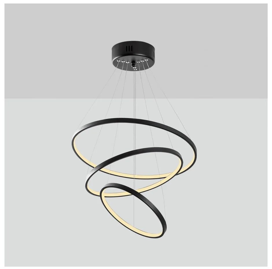 Lustră neagră LED ø 50 cm Simit – Opviq lights