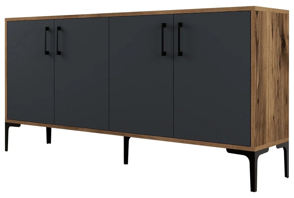 Consolă Kiev 160 - Walnut, Anthracite