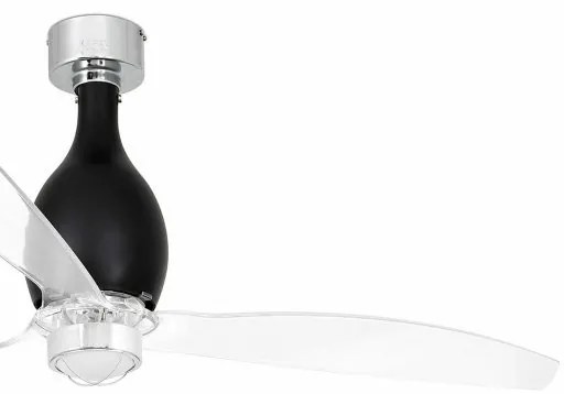 Lustra cu Ventilator si telecomanda MINI ETERFAN M negru/transparent