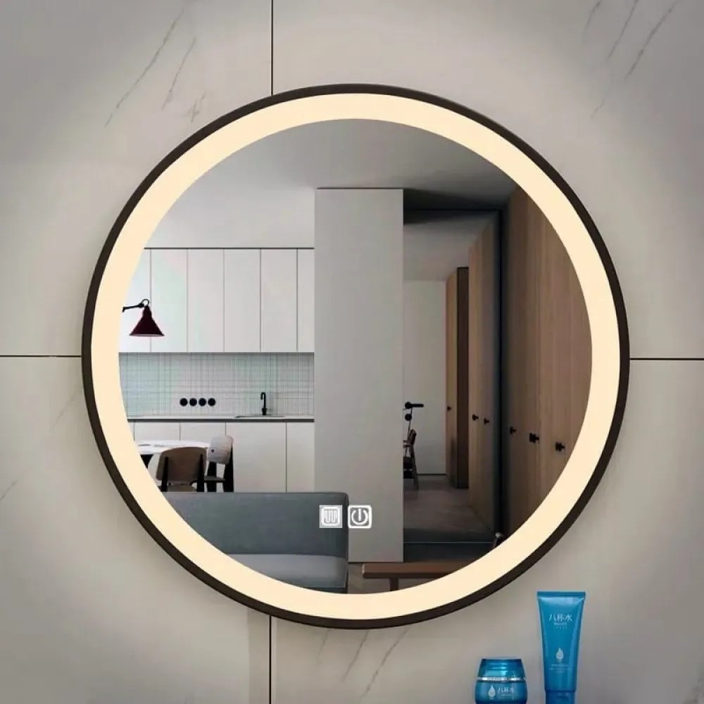 Oglinda led, Rotunda, 70cm, Esn10.1, lumina calda -rece
