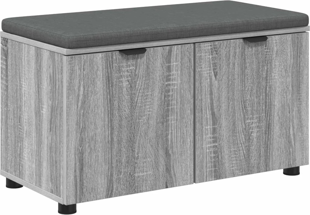 vidaXL Bancă pentru hol cu pernă cu raft Sonoma gri 80 x 38 x 46 cm