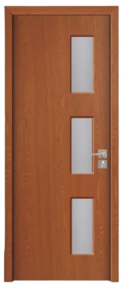 Usa Interior din MDF Novo Doors ND316, Cadru din Lemn Masiv, Geam Sablat, KIT COMPLET, Toc , Manere si balamale incluse (Culoare: Gri deschis,