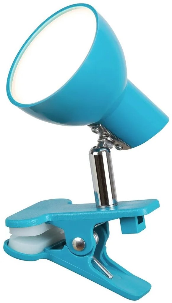 Veioza, lampa de birou cu clema design modern Noah albastru