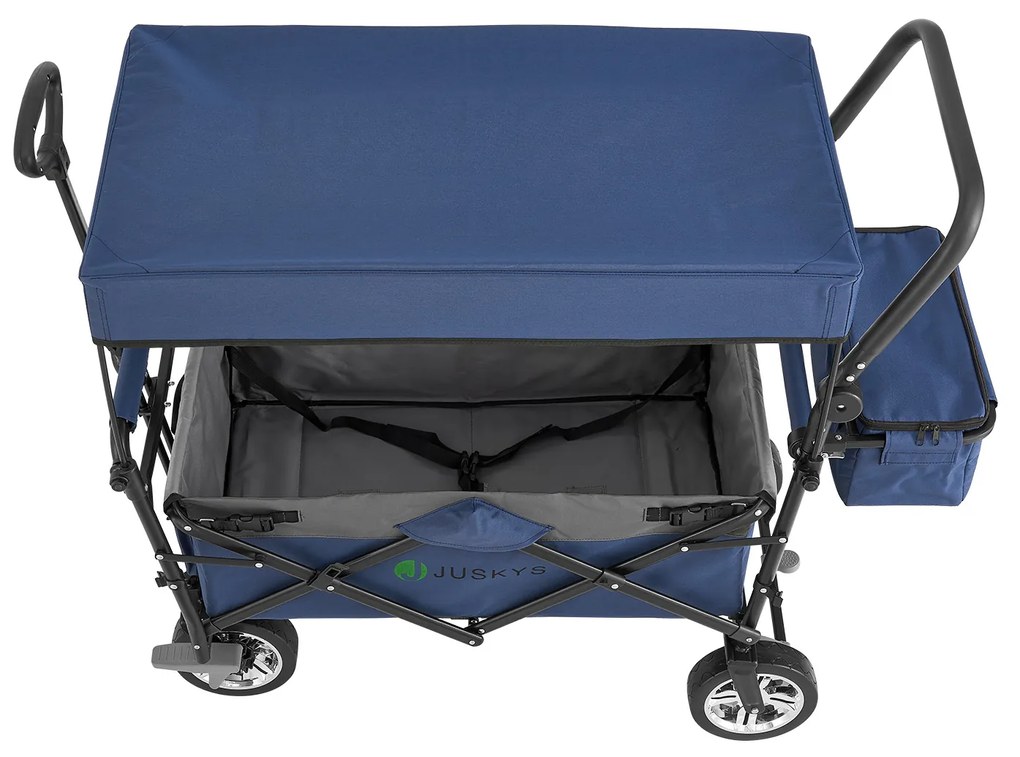 Camion de mână cu un acoperiș albastru/gri