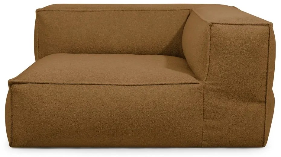 Fotoliu bean bag maro cu tapițerie din țesătură bouclé Mass Corner 150 Right – SLOWDOWN