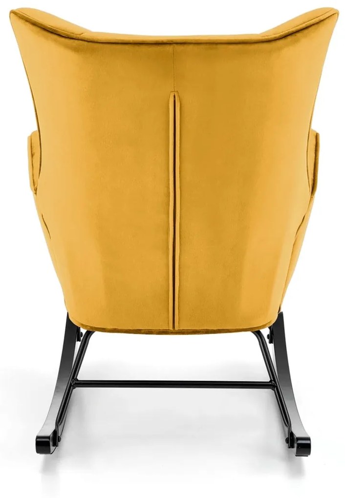 Fotoliu tip balansoar Bazalto velvet mustariu H92 cm