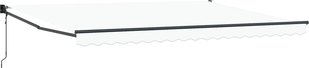 vidaXL Cort electric retractabil Alb 4 x 2 m Poliester cu acoperire PU