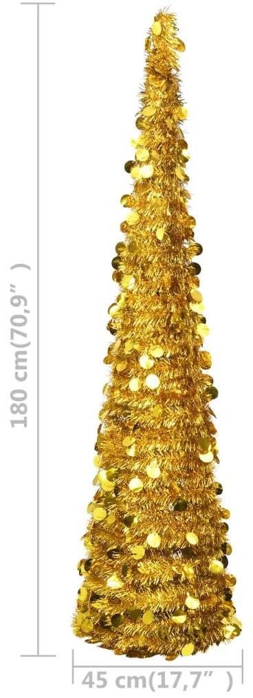 Brad de Craciun artificial tip pop-up, auriu, 180 cm, PET 1, Auriu, 180 cm