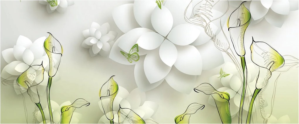 Tablou cu flori (120x50 cm)