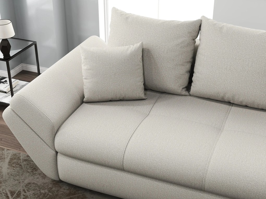 Canapea extensibilă dumonde cu ladă de depozitare si sezut confortabil din spuma high-density, Loana Enjoy Bej 250x100 cm