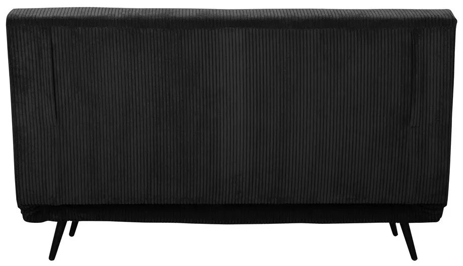 Canapea gri antracit extensibilă cu tapițerie din catifea reiată 140 cm Mallory – Støraa